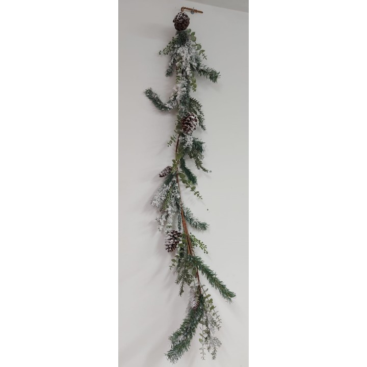 Festone pigne innevato 153cm | CarinCasa