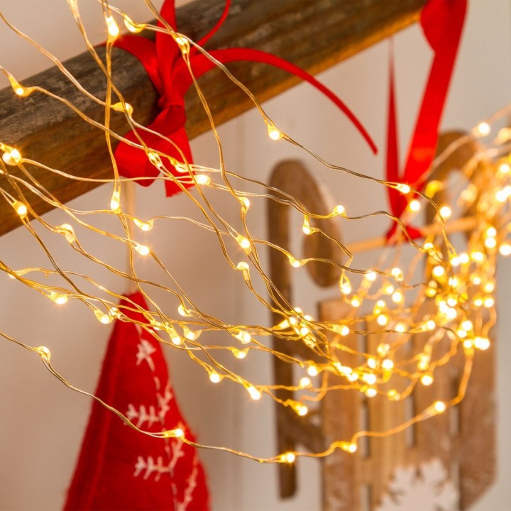 Cascata di luci 15 calate da 1 metro 300 micro led bianco…