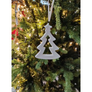 Decorazione da appendere in porcellana bianca abete 8 cm |…