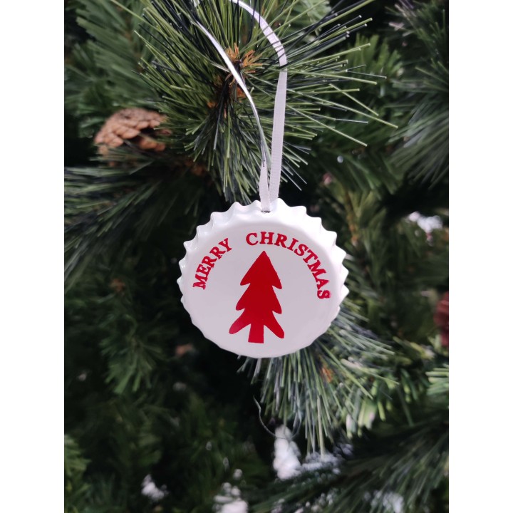 Decorazione da appendere tappo bianco e rosso natalizio |…