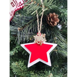 Decorazione stella in legno con glitter oro cm 5 | CarinCasa