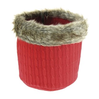 Sacco in lana rosso con bordo in pelliccia eco cm 16x18 |…