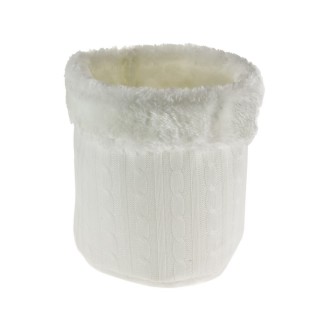 Sacco in lana bianco con bordo in pelliccia cm 16x18 |…