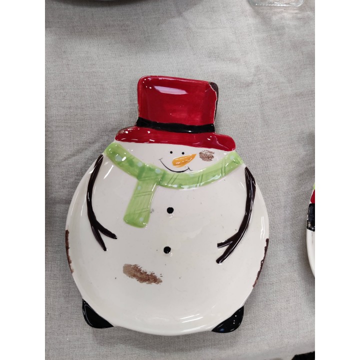 Piatto pupazzo di neve medio 16 x 20 cm | CarinCasa