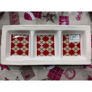 Antipastiera natale 3 settori 30 x 14 cm | CarinCasa