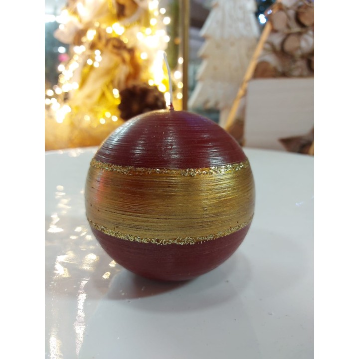 Cand.sfera glamour rossa 10 x 10 cm | CarinCasa