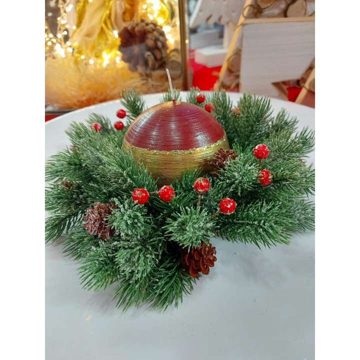 Cand.sfera glamour rossa 10 x 10 cm | CarinCasa