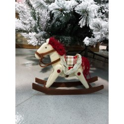 Cavallo a dondolo bianco/rosso