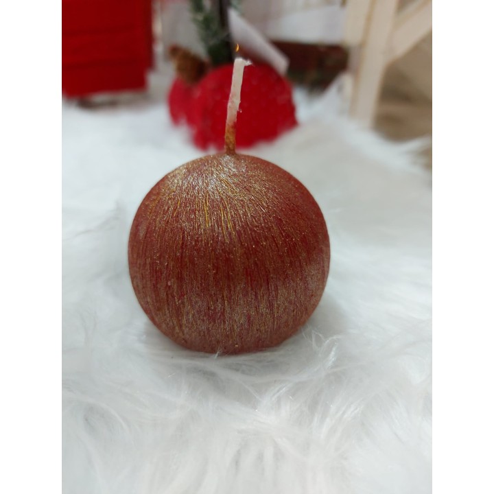 Candela a sfera bordeaux 6 x 6 cm | CarinCasa