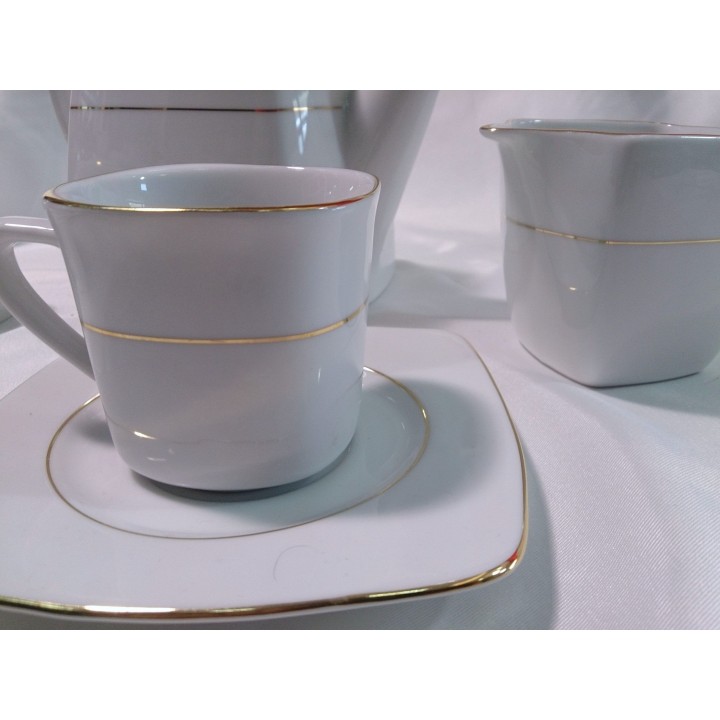 Servizio da té "Elena" da 15 pezzi filo oro | CarinCasa