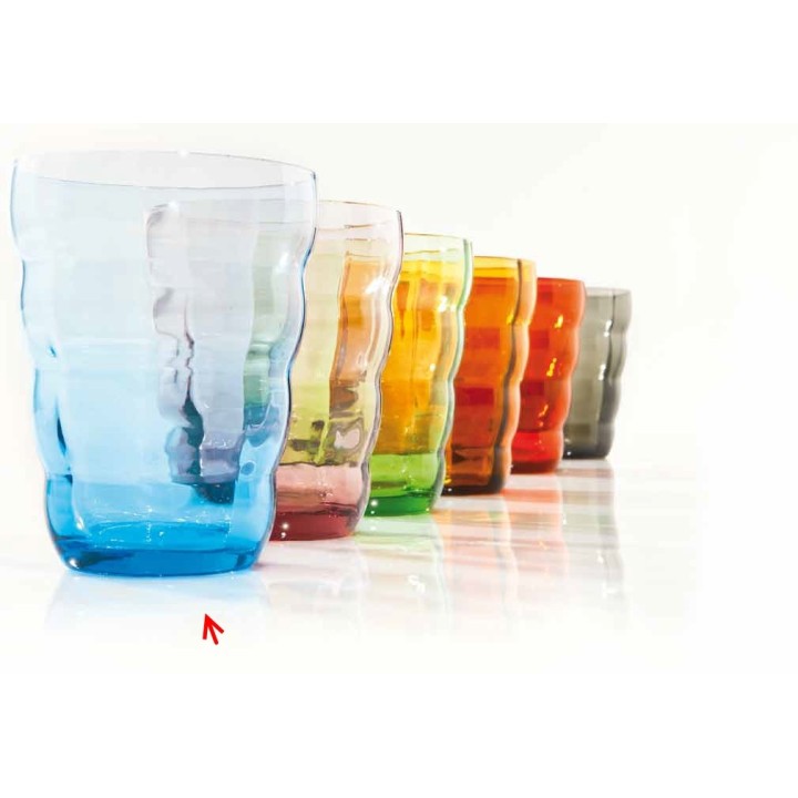 Bicchiere acqua gr.350 cubic azzurro 8 x 11 cm | CarinCasa