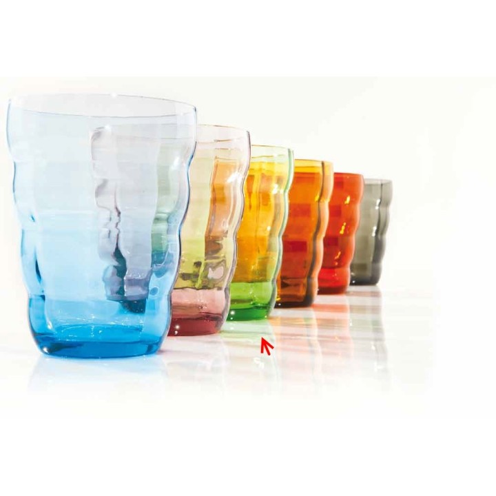 Bicchiere acqua gr.350 cubic verde 8 x 11 cm | CarinCasa