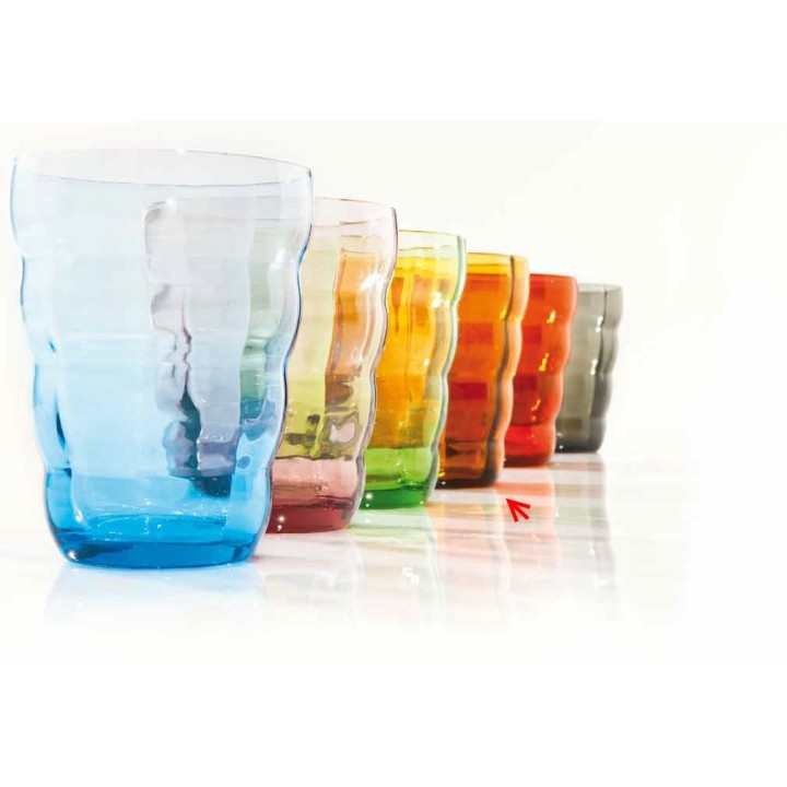 Bicchieri acqua gr.350 cubic ambra 8 x 11 cm | CarinCasa