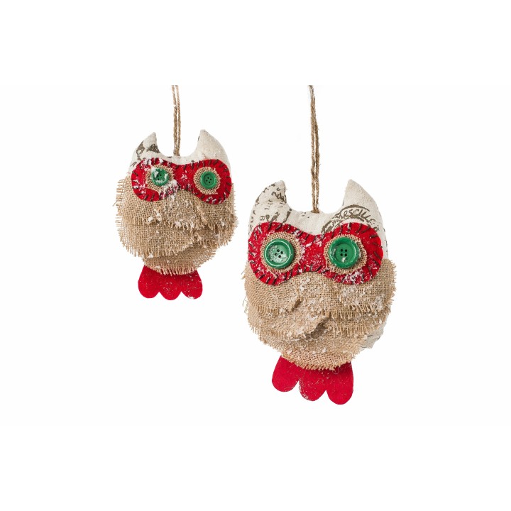 Gufetto natalizio bicolore 27 x 18 x 7 cm | CarinCasa