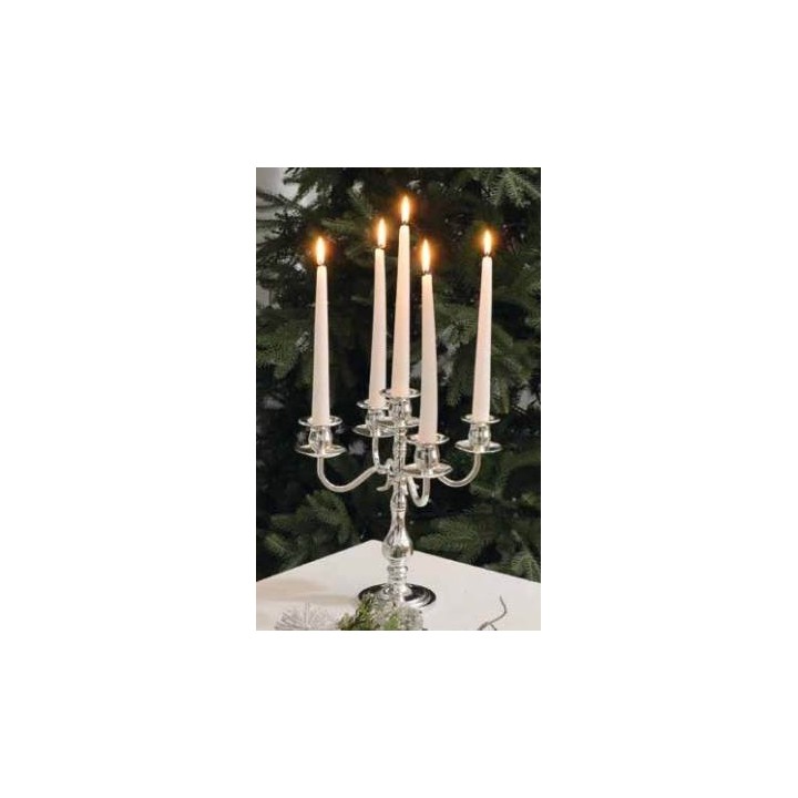 Candelabro 5 lumi argento 31 cm | CarinCasa