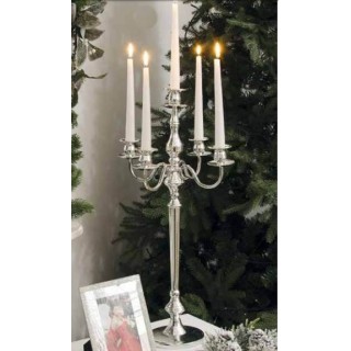 Candelabro 5 lumi argento 66 cm | CarinCasa