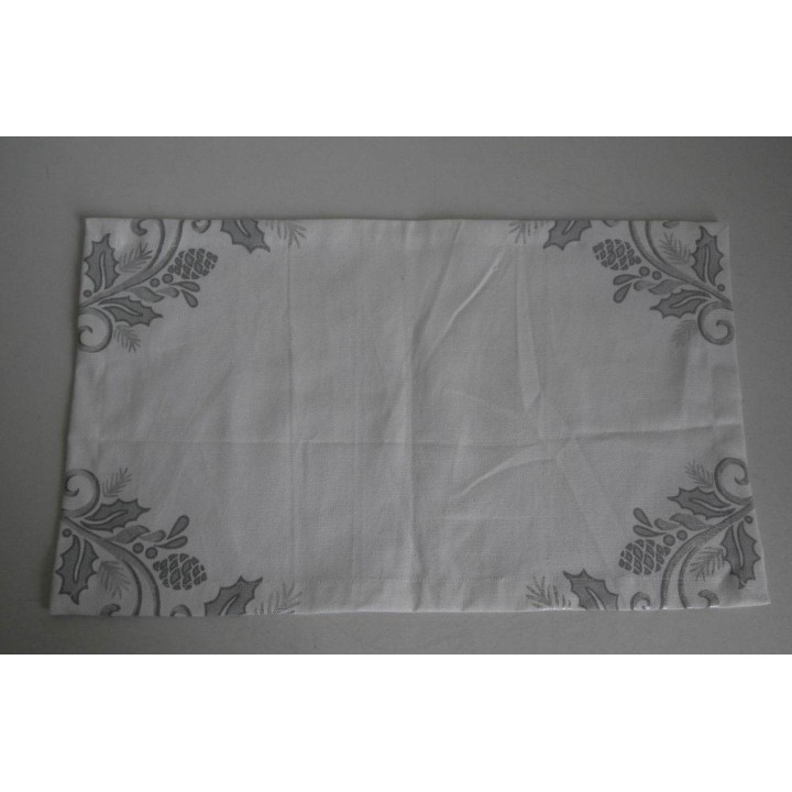 Tovaglietta bianca stampa grigia* imb.6 | CarinCasa