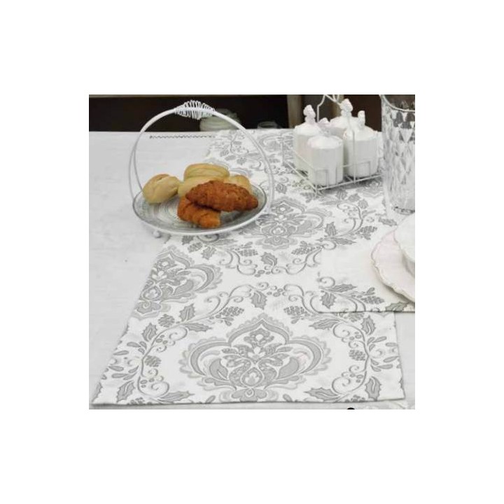 Runner bianco stampa grigia imb.2 | CarinCasa