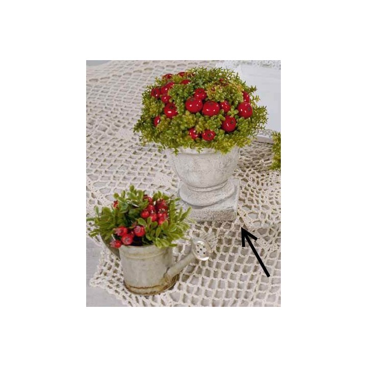 Vaso in ceramica pianta e melette rosse 12 x 18 cm |…