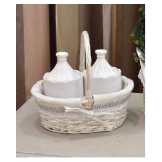 Cesto c/manico bianco c/strass imb.4 | CarinCasa