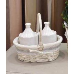 Cesto c/manico bianco c/strass imb.4