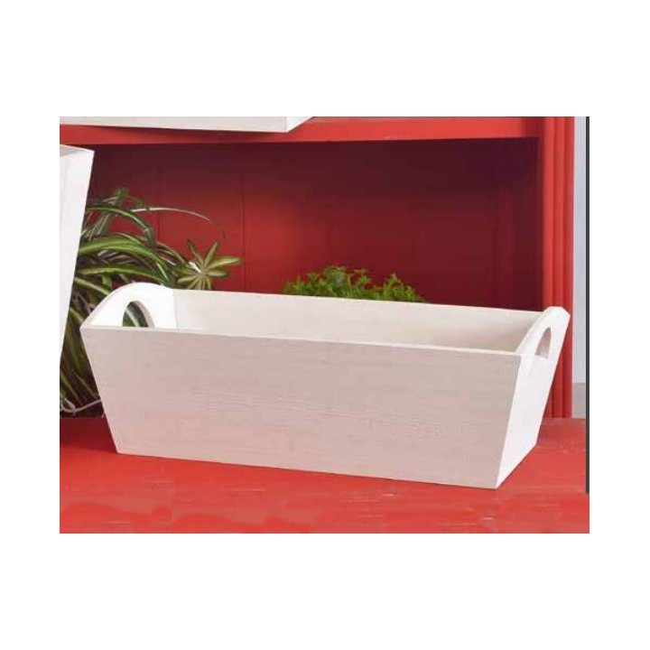 Cesto in legno bianco spazzolato | CarinCasa