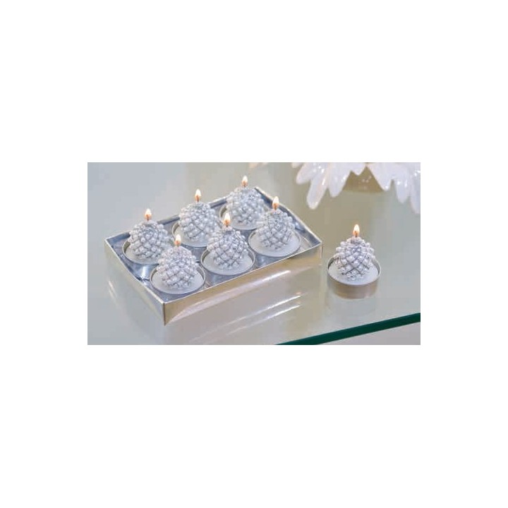 Tea light di perle argento cm 3 | CarinCasa