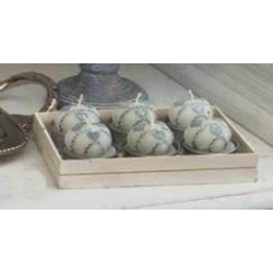Set 6 tealight a forma di cuore con decoro cuoricini