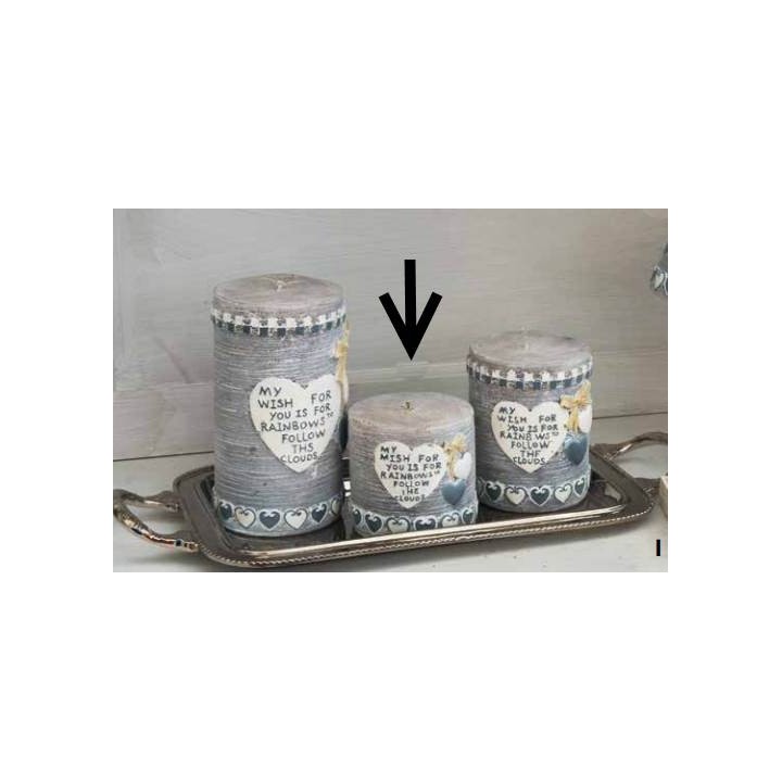 Moccolo grigio con cuori | CarinCasa