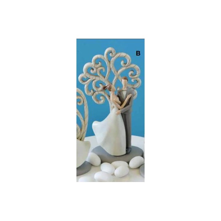 Coppia di sposini con albero della vita in resina |…