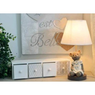Lampada con orsetta vestito bianco | CarinCasa