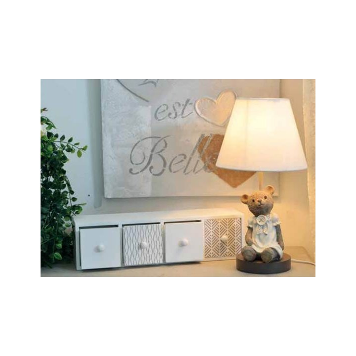 Lampada con orsetta vestito bianco | CarinCasa