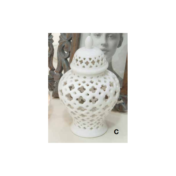 Anfora in porcellana Intarsio 13x20,5 cm | CarinCasa