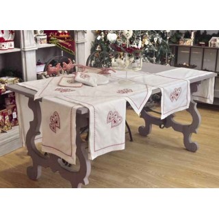 Tovaglia con cuori rossi 140x240 cm | CarinCasa