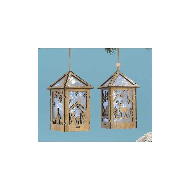 Casetta a led in legno 2 soggetti assortiti 6 x 14 cm |…