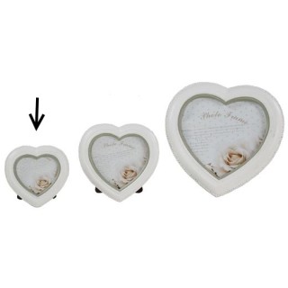 Portafoto cuore shabby piccola bianca | CarinCasa
