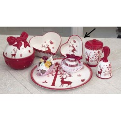 Ciotola a cuore piccola ceramica decoro Renna 15 cm