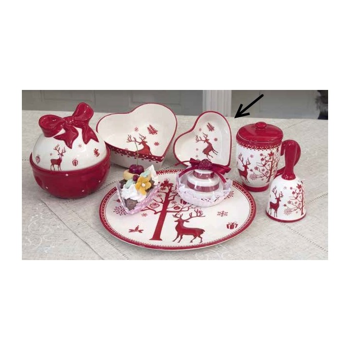 Ciotola a cuore piccola ceramica decoro Renna 15 cm |…