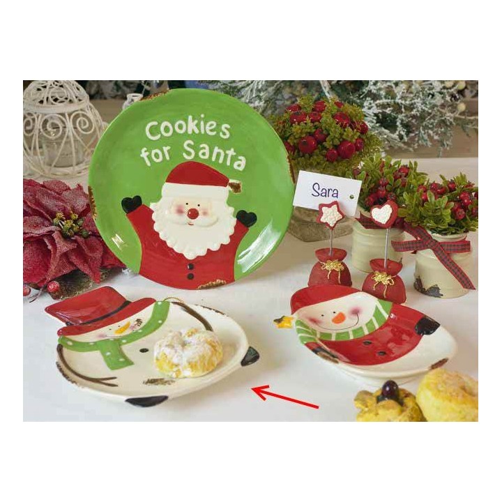 Piatto pupazzo di neve medio 16 x 20 cm | CarinCasa