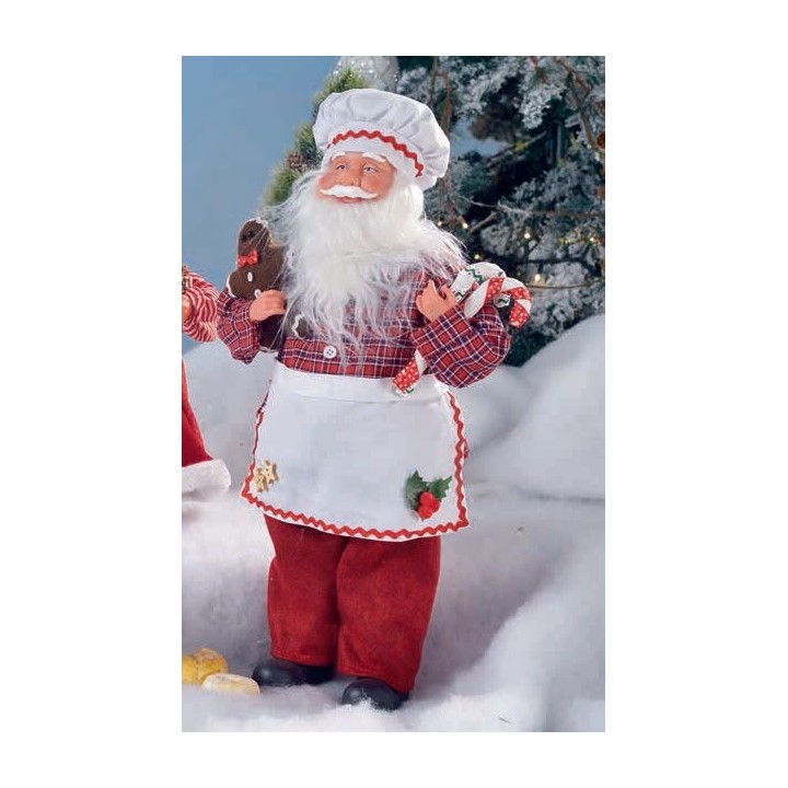 Babbo natale pasticcere con musica cm 46 | CarinCasa