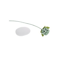 Bacca decorativa tiffany con foglie e stelo, 10 cm