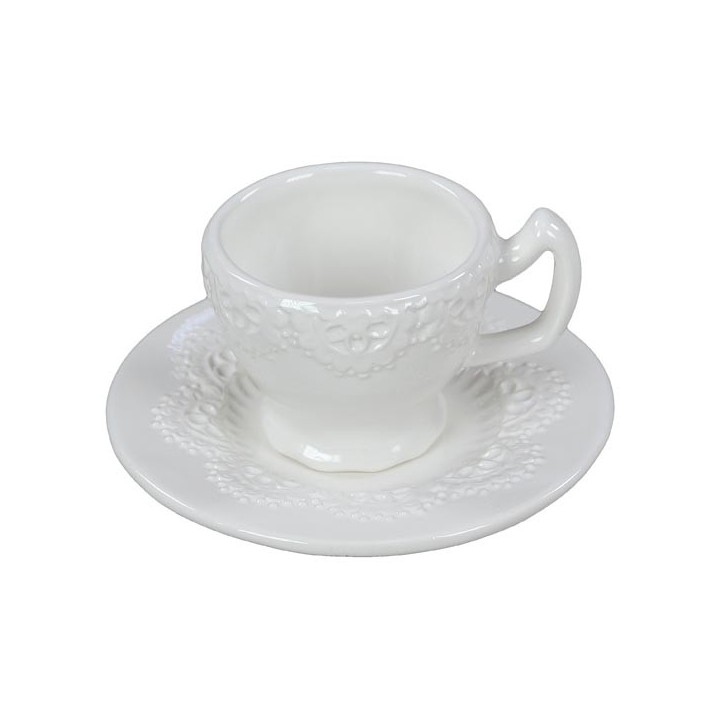 Tazza caffe' pizzo con piattino | CarinCasa