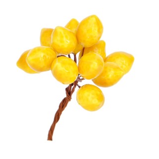 Rametto con limoni artificiali gialli, 2,5 cm