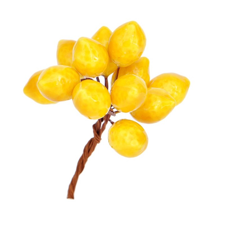 Rametto con limoni artificiali gialli, 2,5 cm