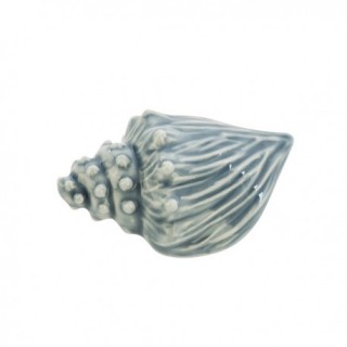 Conchiglia decorativa in ceramica blu, 6 cm