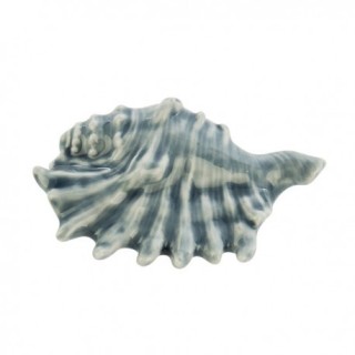 Conchiglia decorativa in ceramica blu, 7 cm