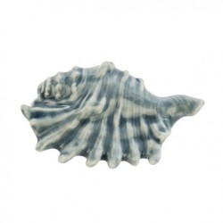 Conchiglia decorativa in ceramica blu, 7 cm
