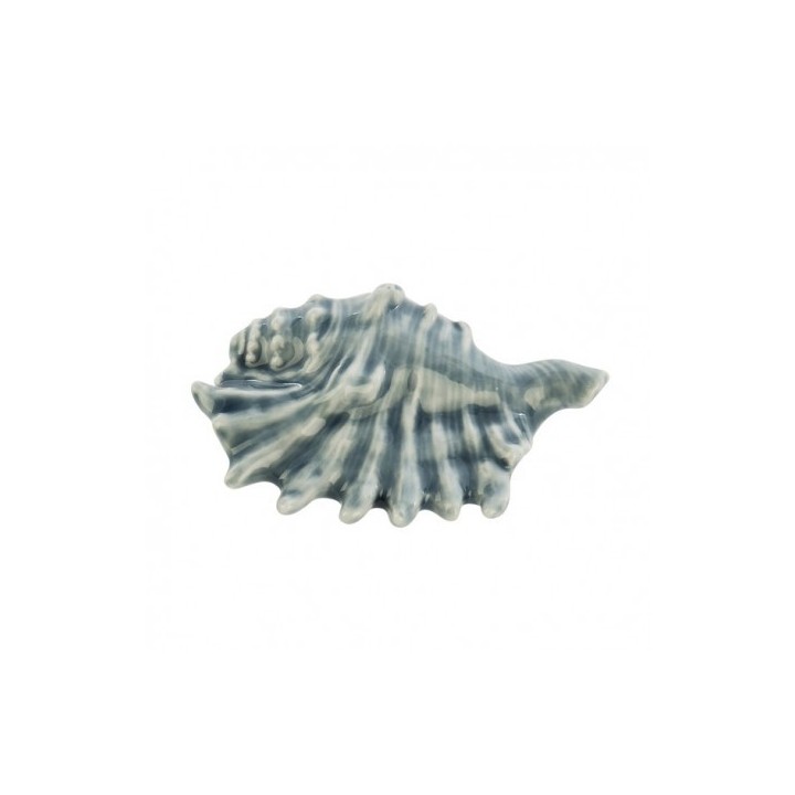 Conchiglia decorativa in ceramica blu, 7 cm