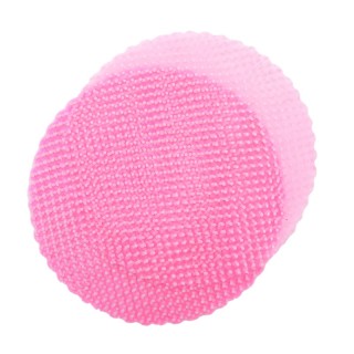 Centrino tondo in tulle rosa a pois per confetti