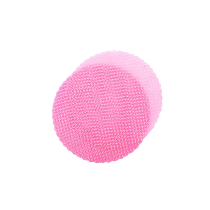 Centrino tondo in tulle rosa a pois per confetti